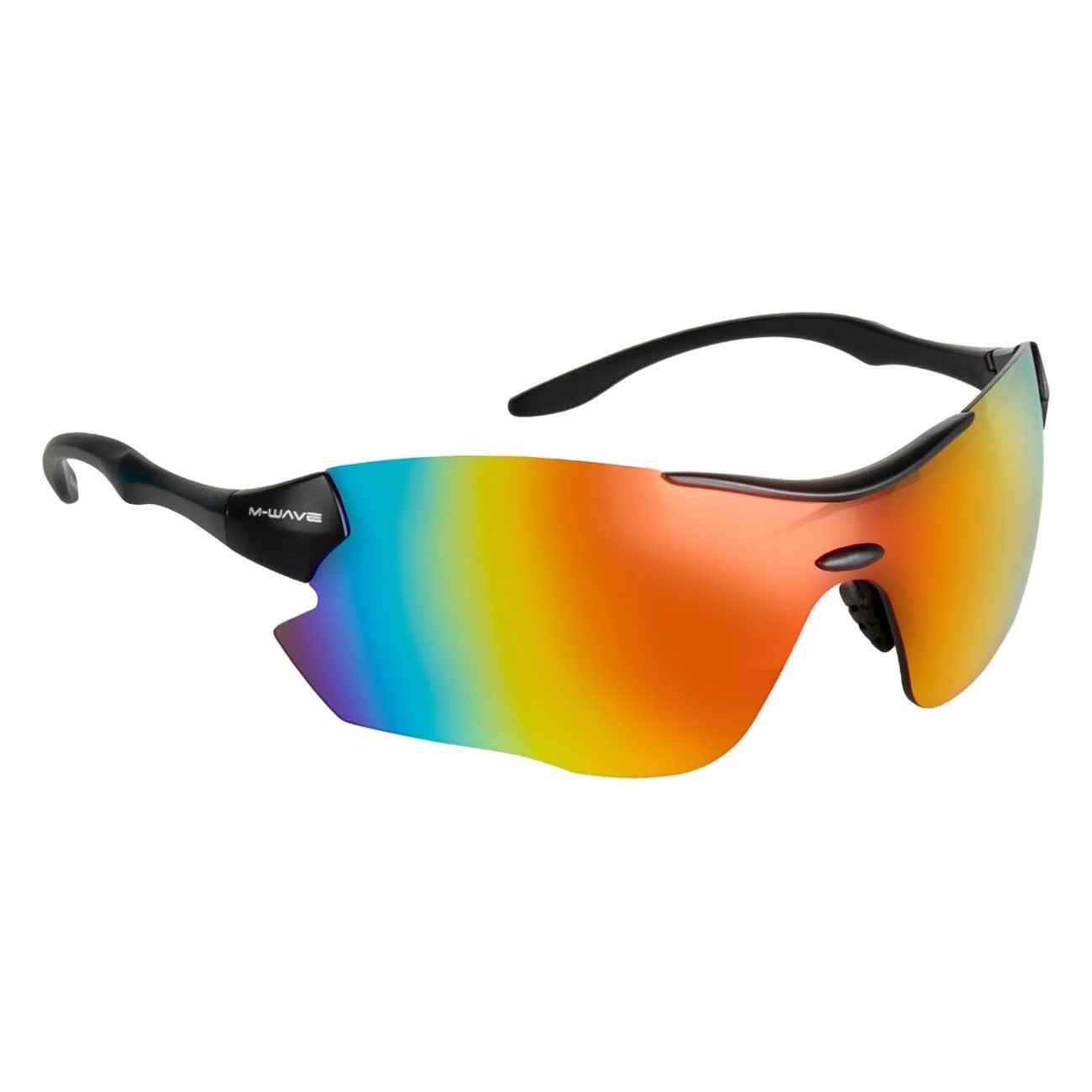 Lunettes de soleil sportives M-WAVE noires avec verres interchangeables UV400 - 1