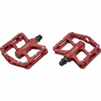 Voxom Pe16 Red Anodized MTB Pedals with Wide Platform and Replaceable Pins - 1