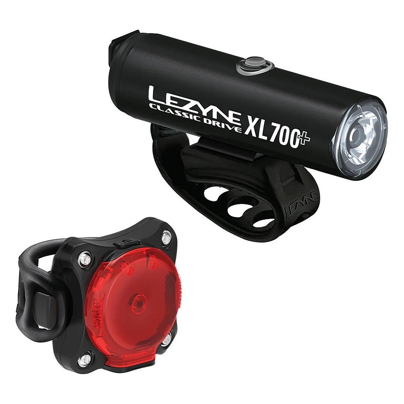 Classic Drive XL 700+ and Zecto Drive Bicycle Light Set with Silicone Support, Black - 1