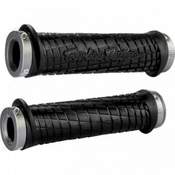 ODI Troy Lee Designs Black Lock-On MTB Grips with Grey Clamps 130mm - 1