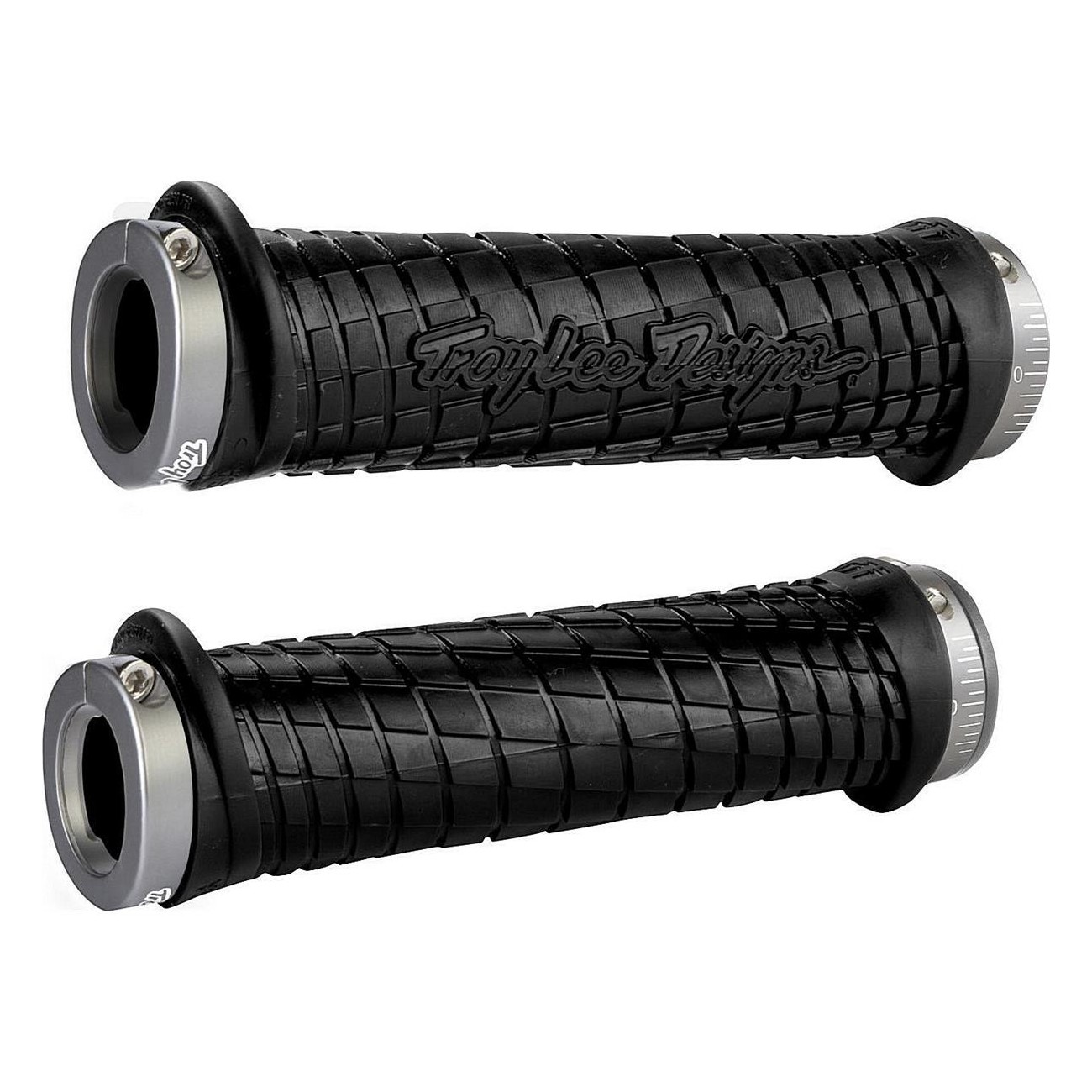 ODI Troy Lee Designs Black Lock-On MTB Grips with Grey Clamps 130mm - 1