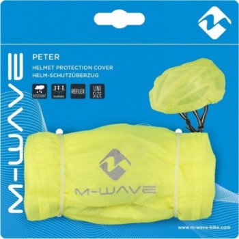 M-Wave Reflective Helmet Cover Neon Yellow Waterproof and Windproof - 4