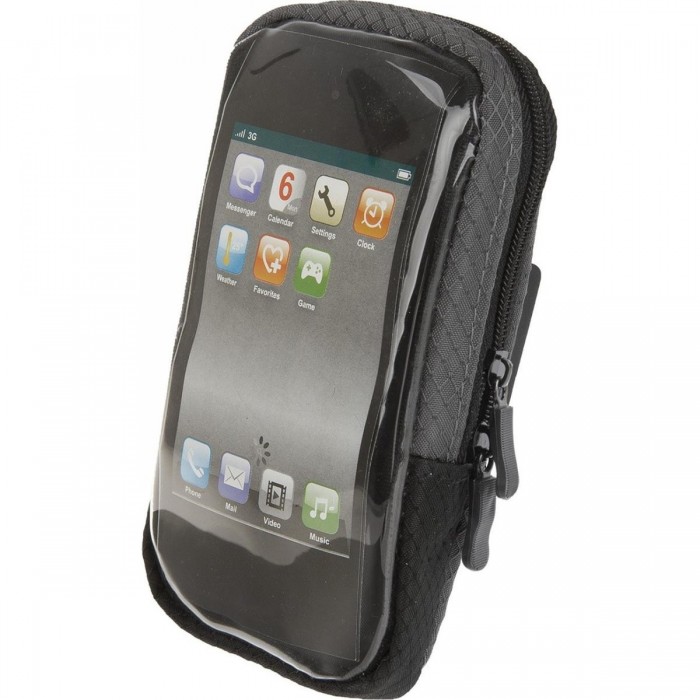 M-Wave Eindhoven SC1 Smartphone Tasche, wasserabweisend Schwarz-Grau mit 360° Clip - 1