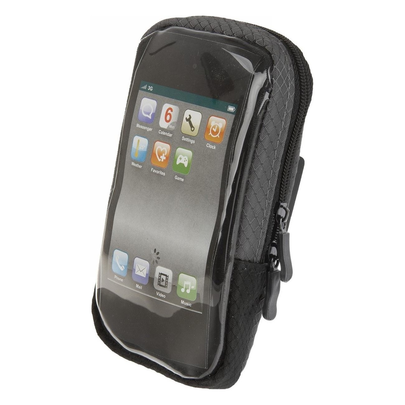 M-Wave Eindhoven SC1 Smartphone Tasche, wasserabweisend Schwarz-Grau mit 360° Clip - 1