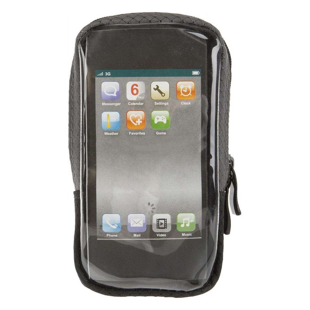 M-Wave Eindhoven SC1 Smartphone Tasche, wasserabweisend Schwarz-Grau mit 360° Clip - 3