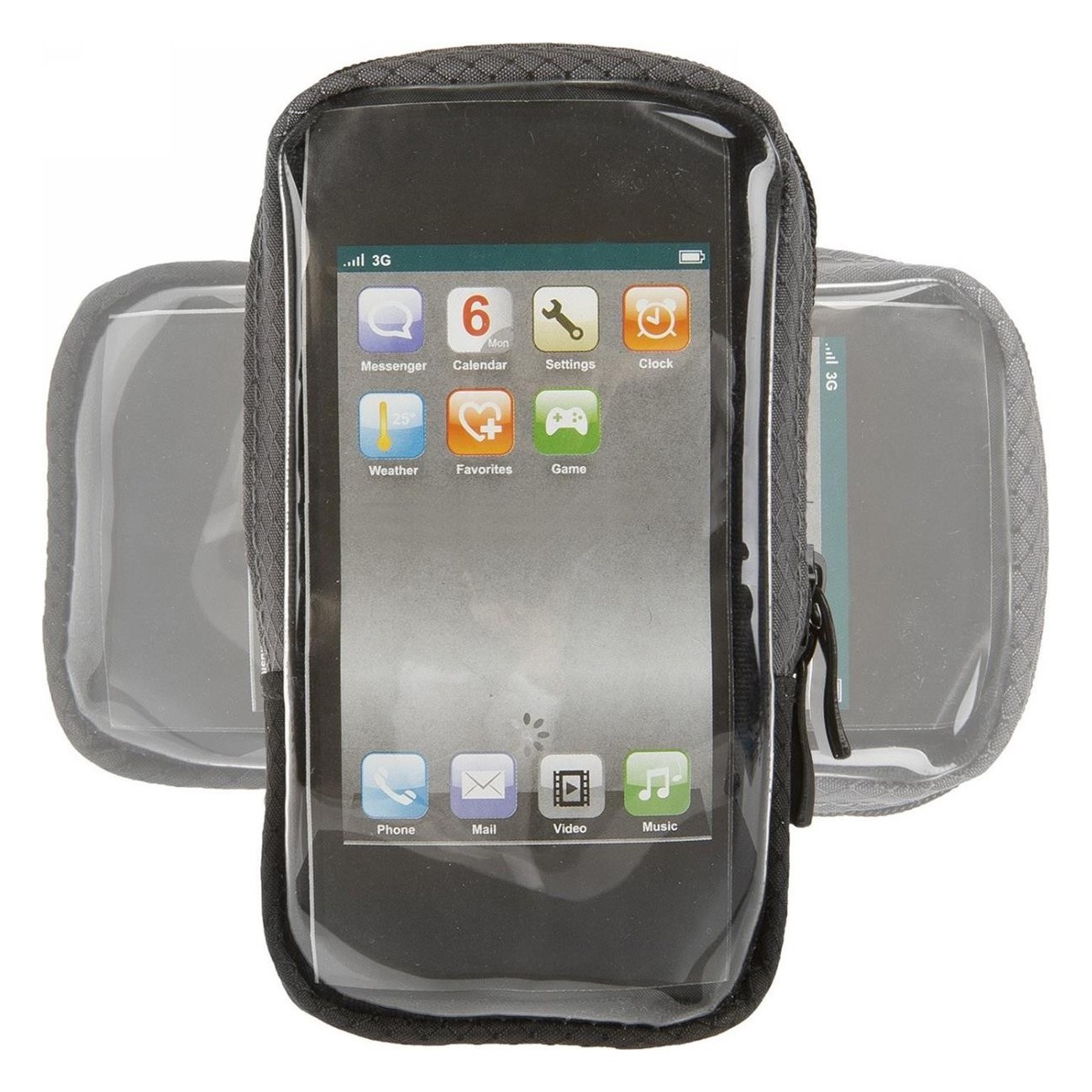 M-Wave Eindhoven SC1 Smartphone Tasche, wasserabweisend Schwarz-Grau mit 360° Clip - 4