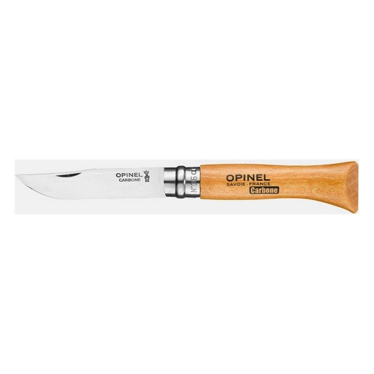 Opinel Viroblock N.6 Knife with Carbon Steel Blade and Beech Handle - 1