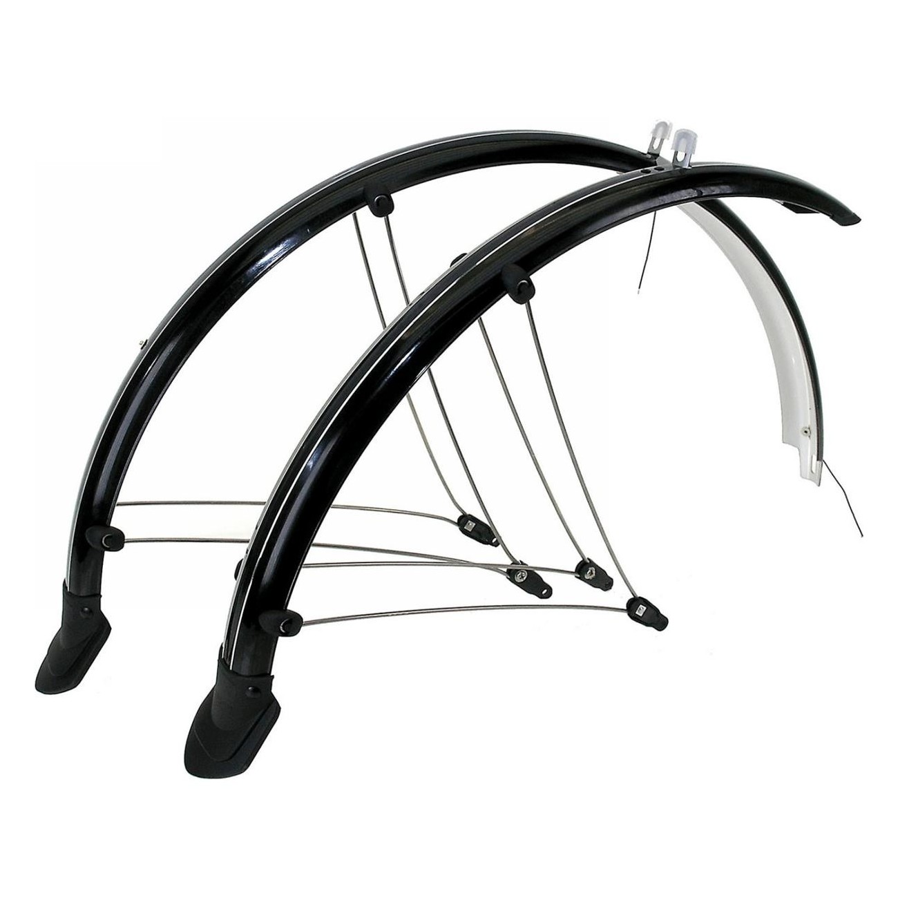 20' Bicycle Mudguard Set in Flexible Plastic with Electric Contact Strip M-Wave - 1