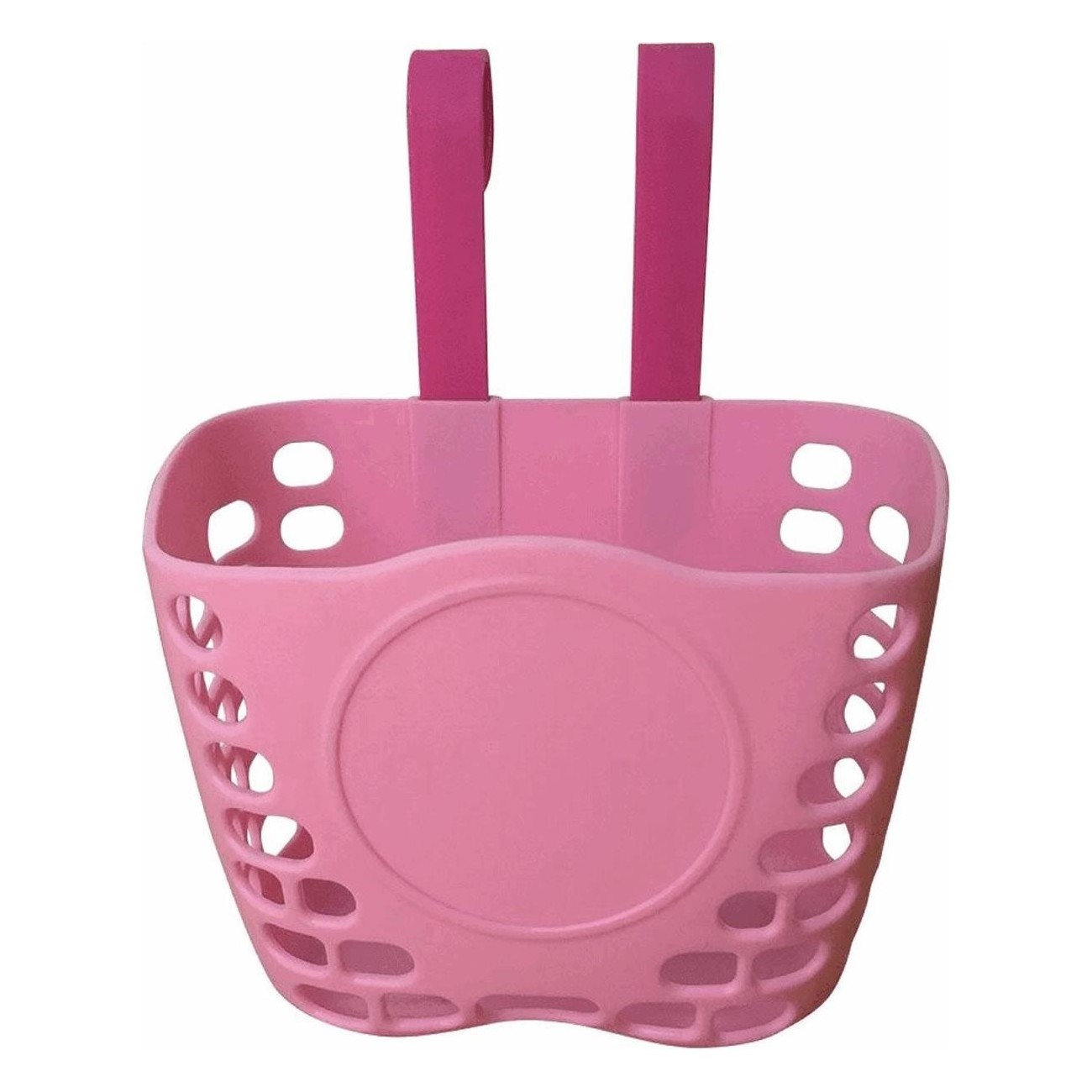 Junior Pink Bike Basket in Plastic 18x12x15 cm with MVTEK Handlebar Mount - 1