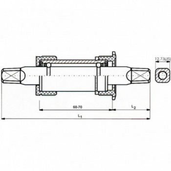 Mouvement Central Ventura Shimano 136/37mm en Acier Noir avec Filetage BSA - 2