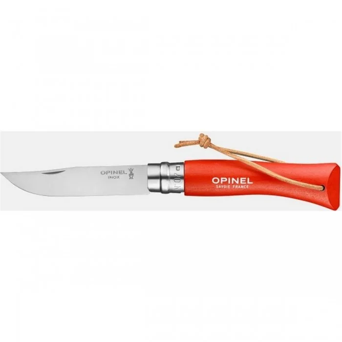 Set of 6 Opinel Tradition N°07 Orange Knives with Stainless Steel Blade - 1