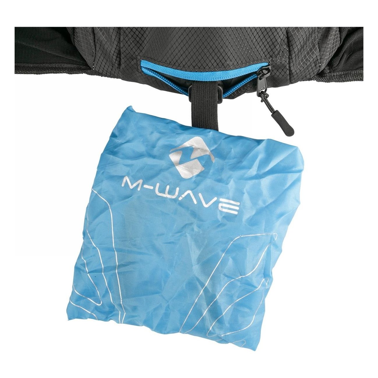 M-Wave Rough Ride Back Rucksack für Radfahrer Schwarz mit Regenhülle und Reflektor - 6