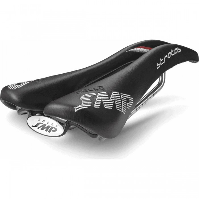 Stratos Saddle 131mm Black 2018 in Leather and Stainless Steel for Road and Offroad - 1