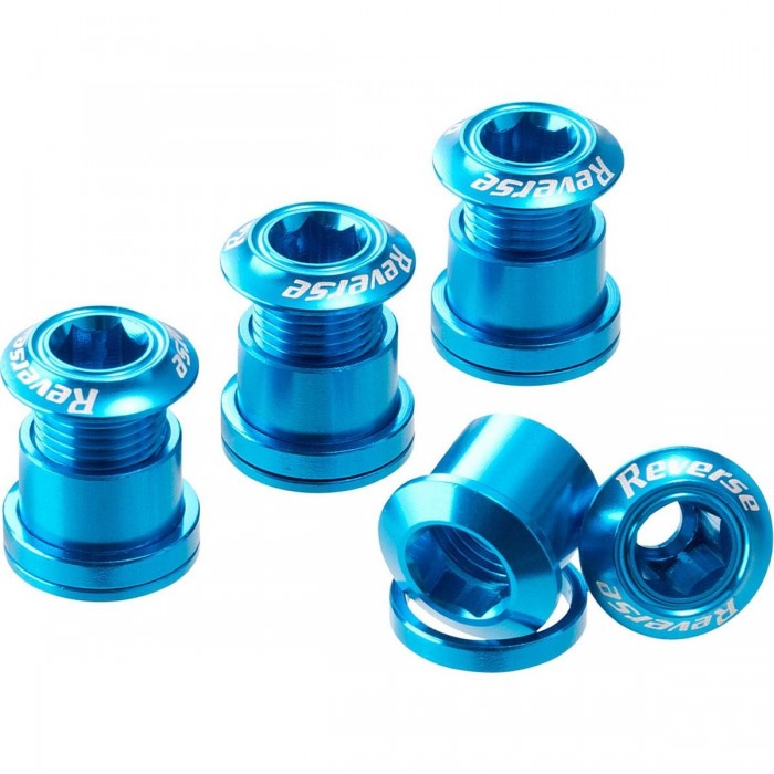 Set de Tornillos de Corona Inversa Azules - 4 Piezas de Aluminio 7075 para Bicicleta - 1