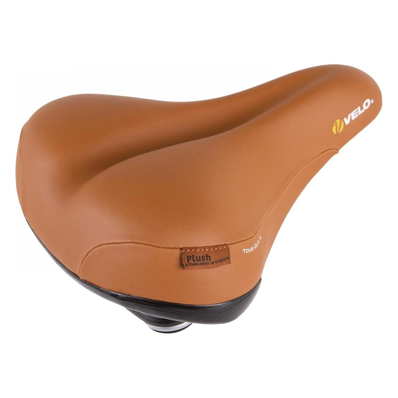 Selle Velo Tour Ela X Marron 260x220mm avec Suspension en Élastomère - 1