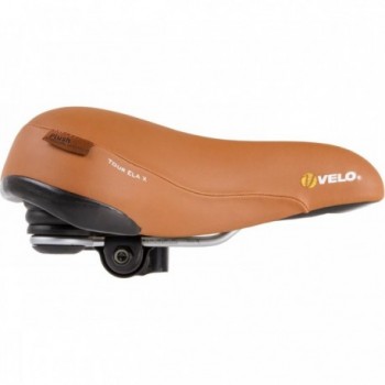 Selle Velo Tour Ela X Marron 260x220mm avec Suspension en Élastomère - 2