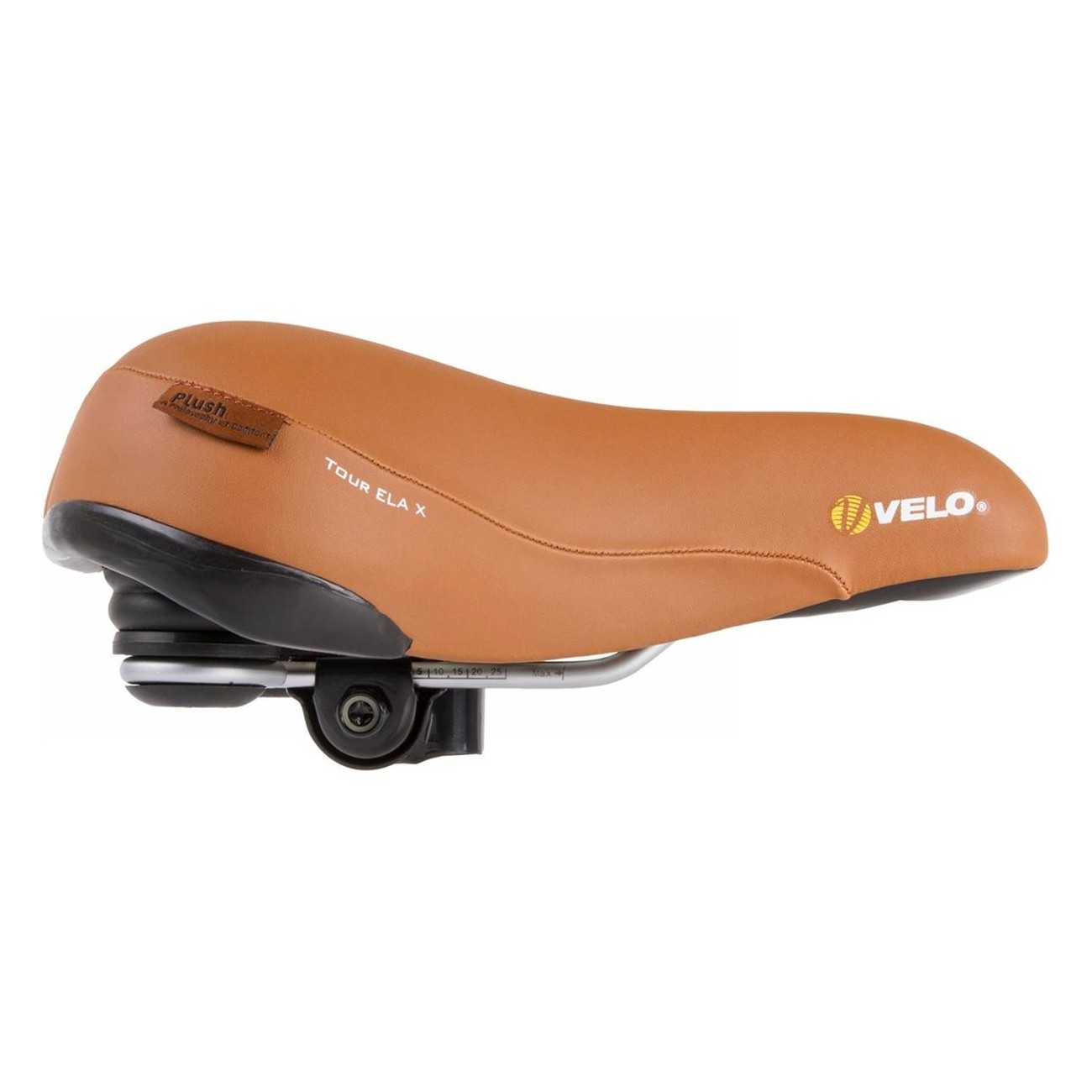 Velo Tour Ela X Brown Saddle 260x220mm with Elastomer Suspension and Anti-abrasion - 2