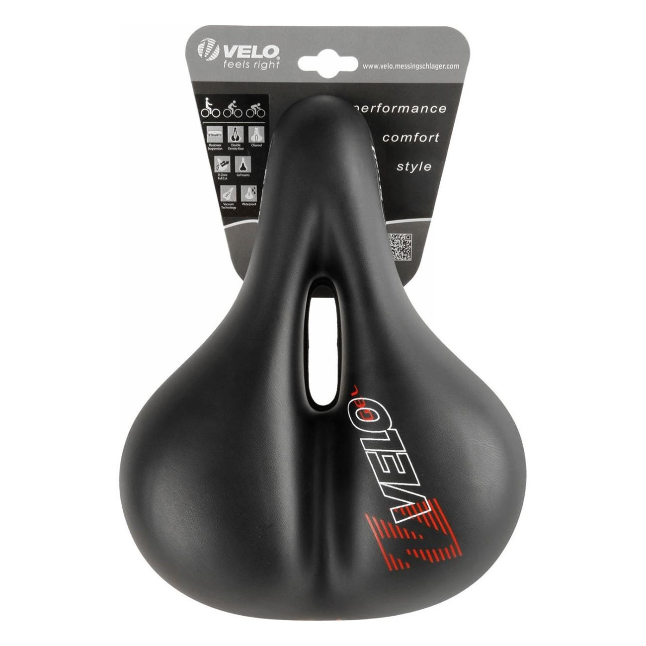 Selle VELO Plush Gel Elasto 275x213 mm avec cadre en acier et suspension élastomère - 4