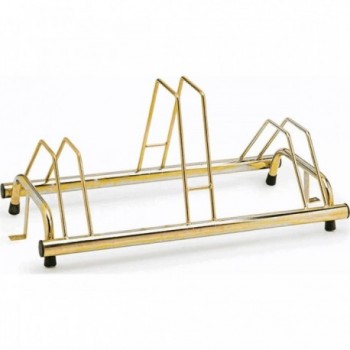 Ground Bike Rack 3 Places Galvanized Tropical Gold with High-Low System - 77x42x40 cm - 1