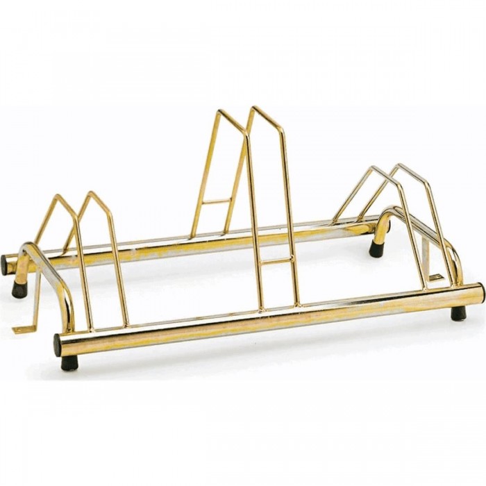 Ground Bike Rack 3 Places Galvanized Tropical Gold with High-Low System - 77x42x40 cm - 1