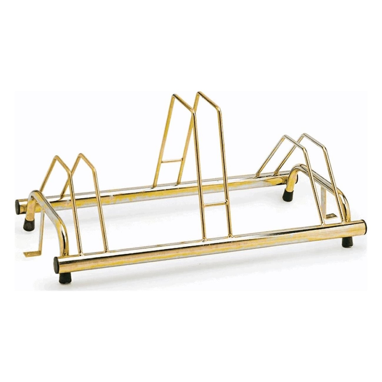 Ground Bike Rack 3 Places Galvanized Tropical Gold with High-Low System - 77x42x40 cm - 1