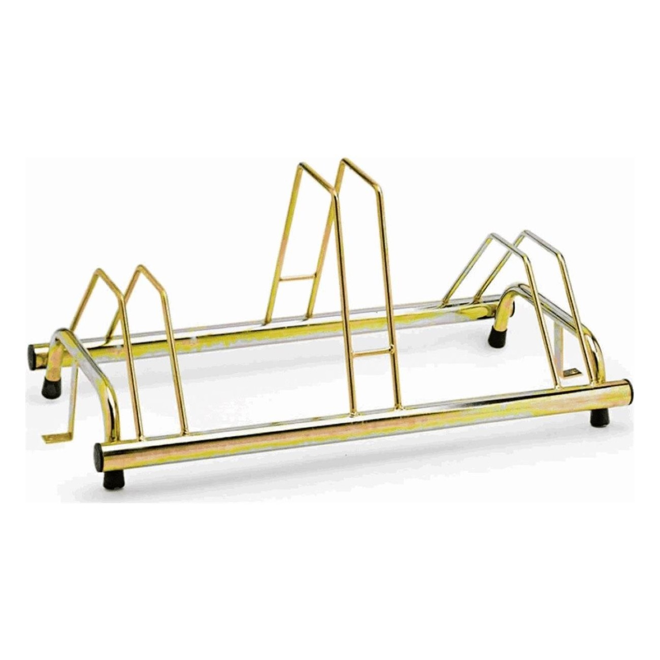 Ground Bike Rack 3 Places Galvanized Tropical Gold with High-Low System - 77x42x40 cm - 2