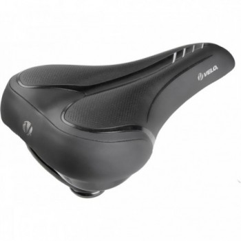 Selle City Comfort Velo Fit Townie Noir Argent 270x180 mm avec Éponge Légère - 1