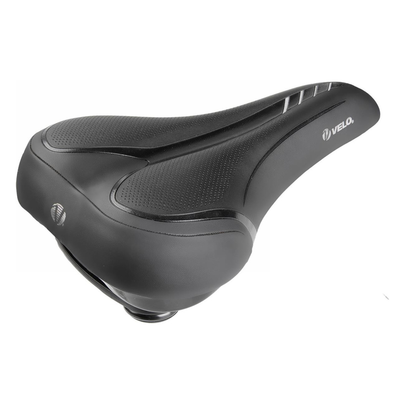 Selle City Comfort Velo Fit Townie Noir Argent 270x180 mm avec Éponge Légère - 1