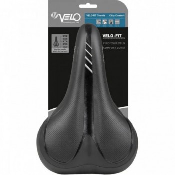 Selle City Comfort Velo Fit Townie Noir Argent 270x180 mm avec Éponge Légère - 4