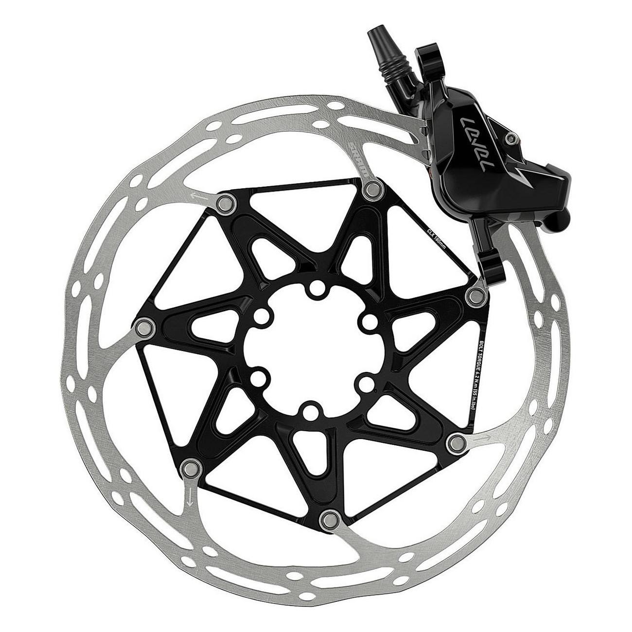 Frein Avant Sram Level Silver Stealth Noir - 2 Pistons, Câble 950mm, Sans Rotor/Adaptateur - 6