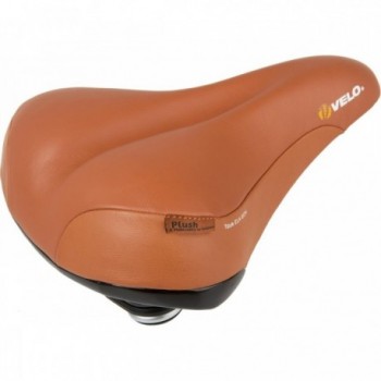 Velo Tour Ela Gen Brown Leather Saddle with Elastomer, 264x220 mm - 1