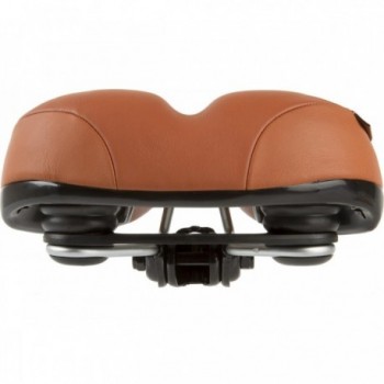 Velo Tour Ela Gen Brown Leather Saddle with Elastomer, 264x220 mm - 4