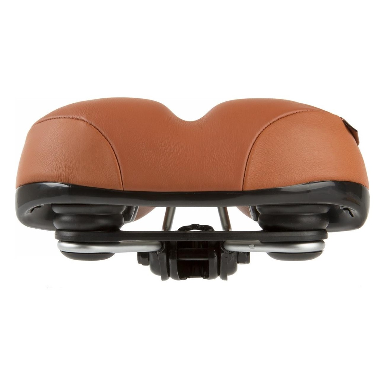 Velo Tour Ela Gen Brown Leather Saddle with Elastomer, 264x220 mm - 4