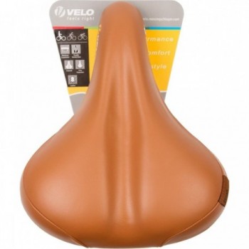 Velo Tour Ela Gen Brown Leather Saddle with Elastomer, 264x220 mm - 5