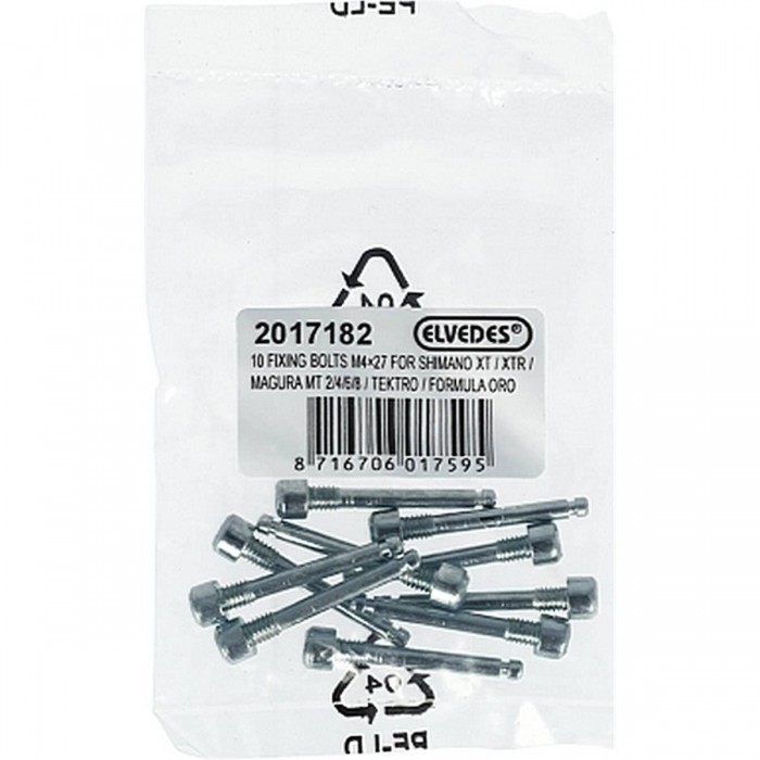 M4x27 Brake Pad Locking Screws for Shimano, Magura, Tektro, Formula - Pack of 10 - 1