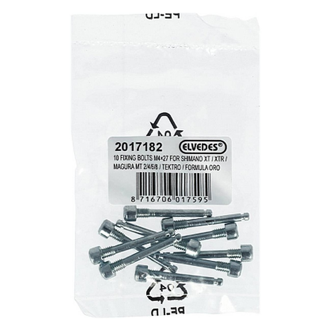 M4x27 Brake Pad Locking Screws for Shimano, Magura, Tektro, Formula - Pack of 10 - 1