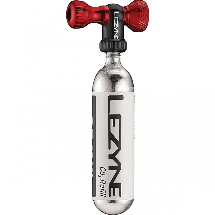 Lezyne CO2 Pompa Controllo Drive CNC Rosso Lucido 16g - Erogatore di Alta Qualità in Alluminio CNC per Gonfiaggio Facile e Contr