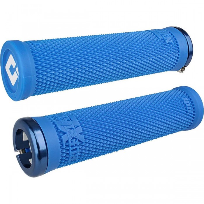 Impugnature Odi Grips Ruffian XL V2.1 Lock-On Blu con Morsetti 135mm - 1 - Manopole - 0711484194931