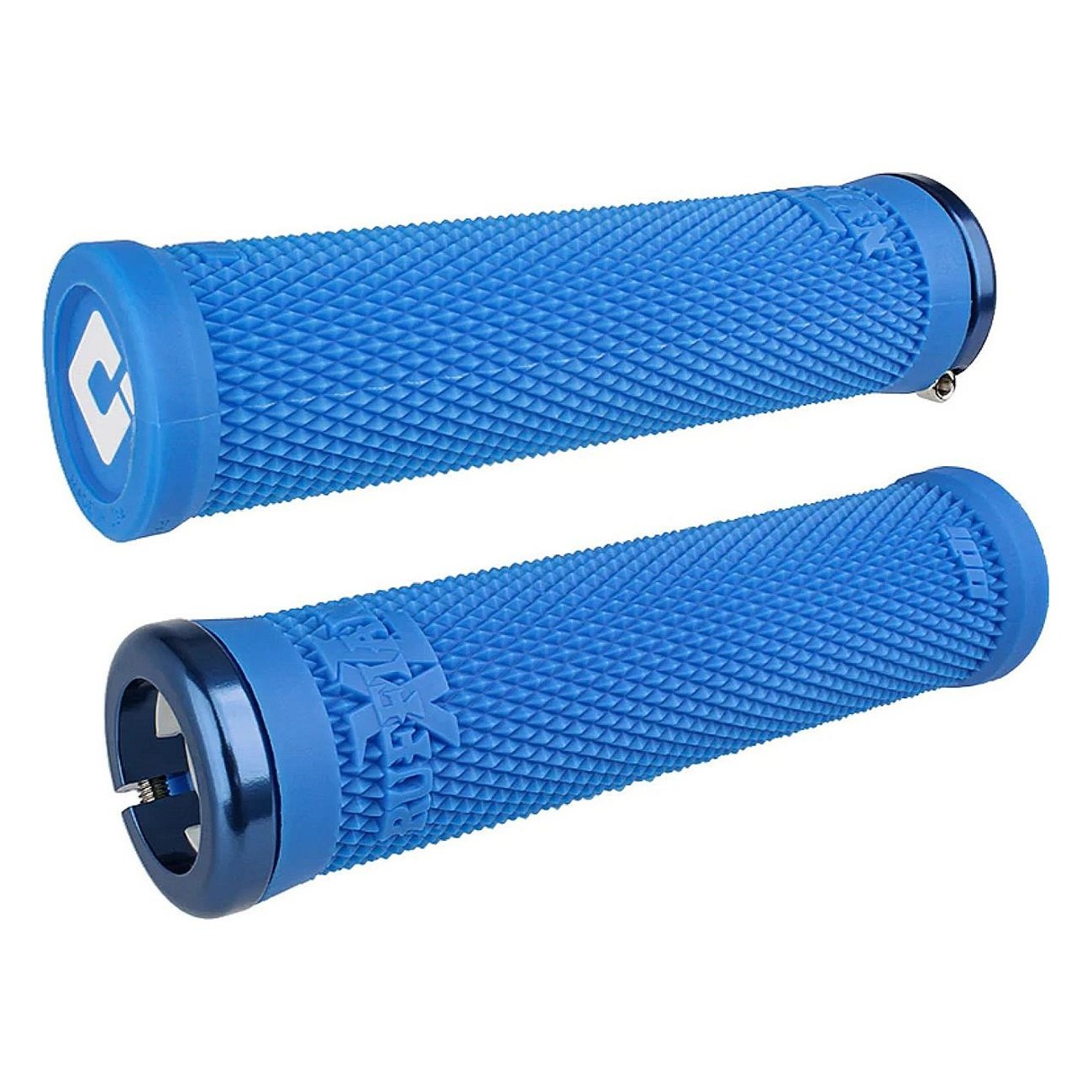 Poignées Odi Grips Ruffian XL V2.1 Lock-On Bleues avec Colliers 135mm - 1