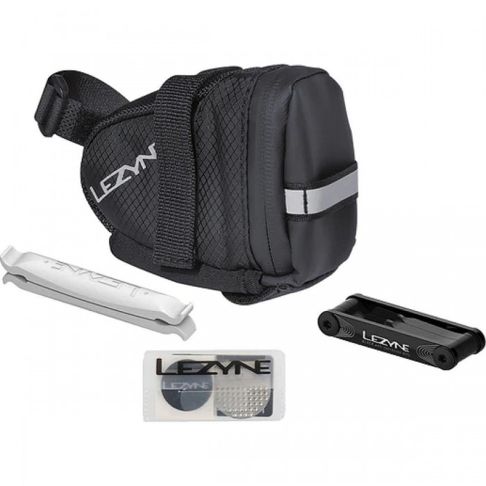 Bolsa de Silla Lezyne Caddy (S) Negra con Kit de Herramientas Completo - 1