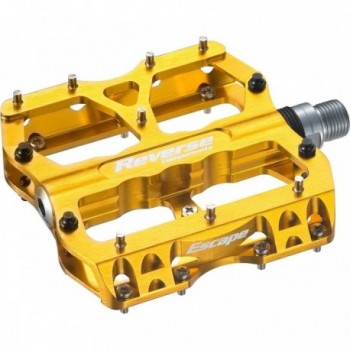 Gold Reverse Pedal for MTB - Durable and Sturdy for Bike Park - 1