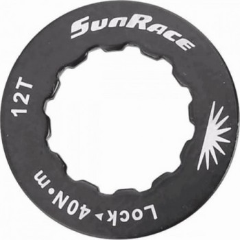 12-Tooth CNC Aluminum Cassette Lockring Black Compatible with Shimano & Sunrace - 1