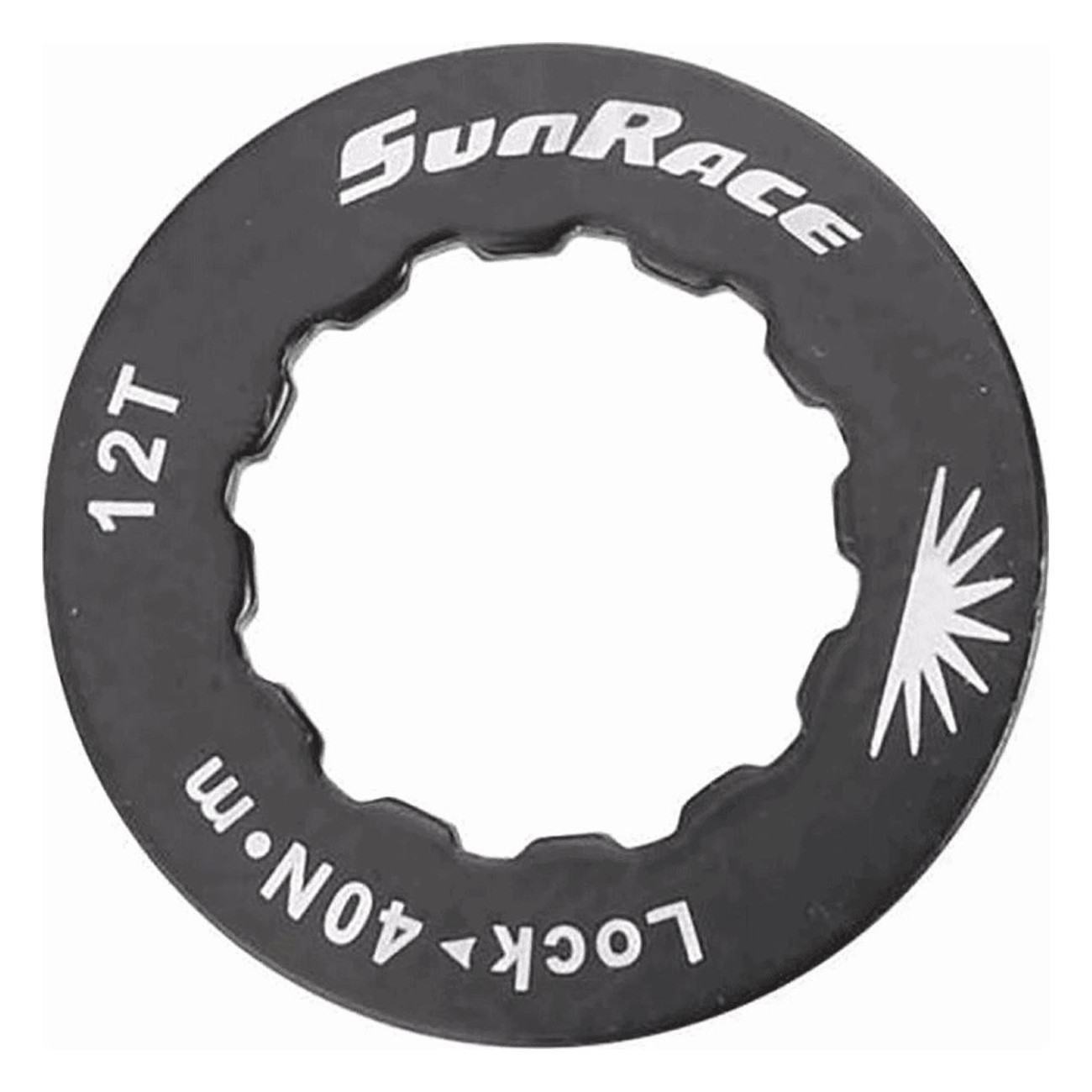 12-Tooth CNC Aluminum Cassette Lockring Black Compatible with Shimano & Sunrace - 1