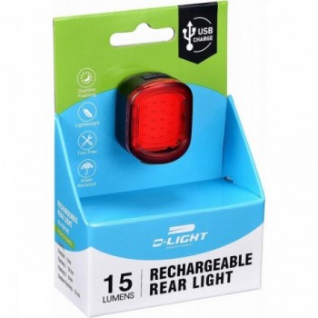 USB Rechargeable 18 LED COB Rear Light, 4 Modes, IPX5 Waterproof, 15 Lumens - 3