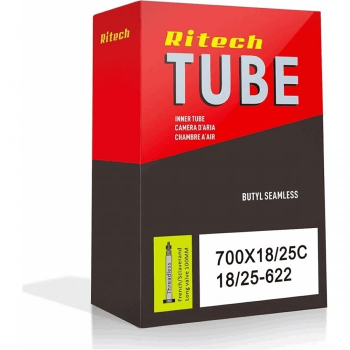 Ritech 28' Inner Tube 700x18/25 with 100mm Smooth Presta Valve - Quality & Reliability - 1