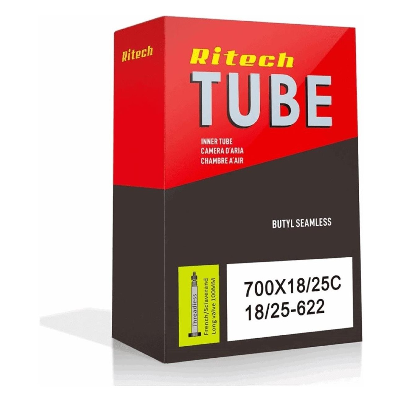 Ritech 28' Inner Tube 700x18/25 with 100mm Smooth Presta Valve - Quality & Reliability - 1