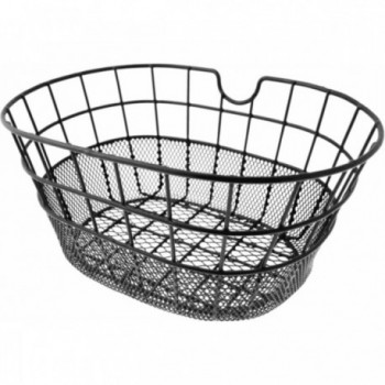 Cesta Delantera Ovalada de Hierro Negro 38x28x18 cm para Bicicleta - 1