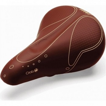 Selle Citybike Homme Marron avec Ressorts en SKAI 270x183 mm, 646g - 1