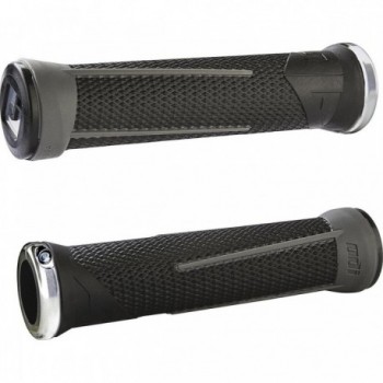 MTB ODI AG1 Signature Lock-On 2.1 Grips Black-Graphite 135mm with Silver Clamps - 1