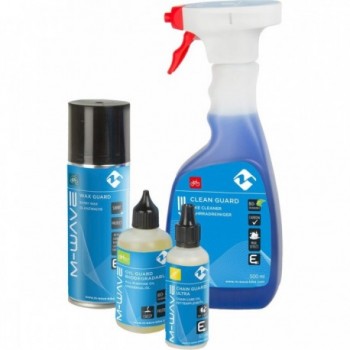 M-Wave 4-Piece Bicycle Care Set: Cleaner, Spray Wax, and Chain Oil - 1